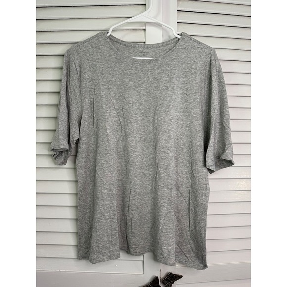 Garnet Hill Tops - Garnet Hill Size XL Heather Gray Organic Pima Cotton Tencel Short Sleeve Top